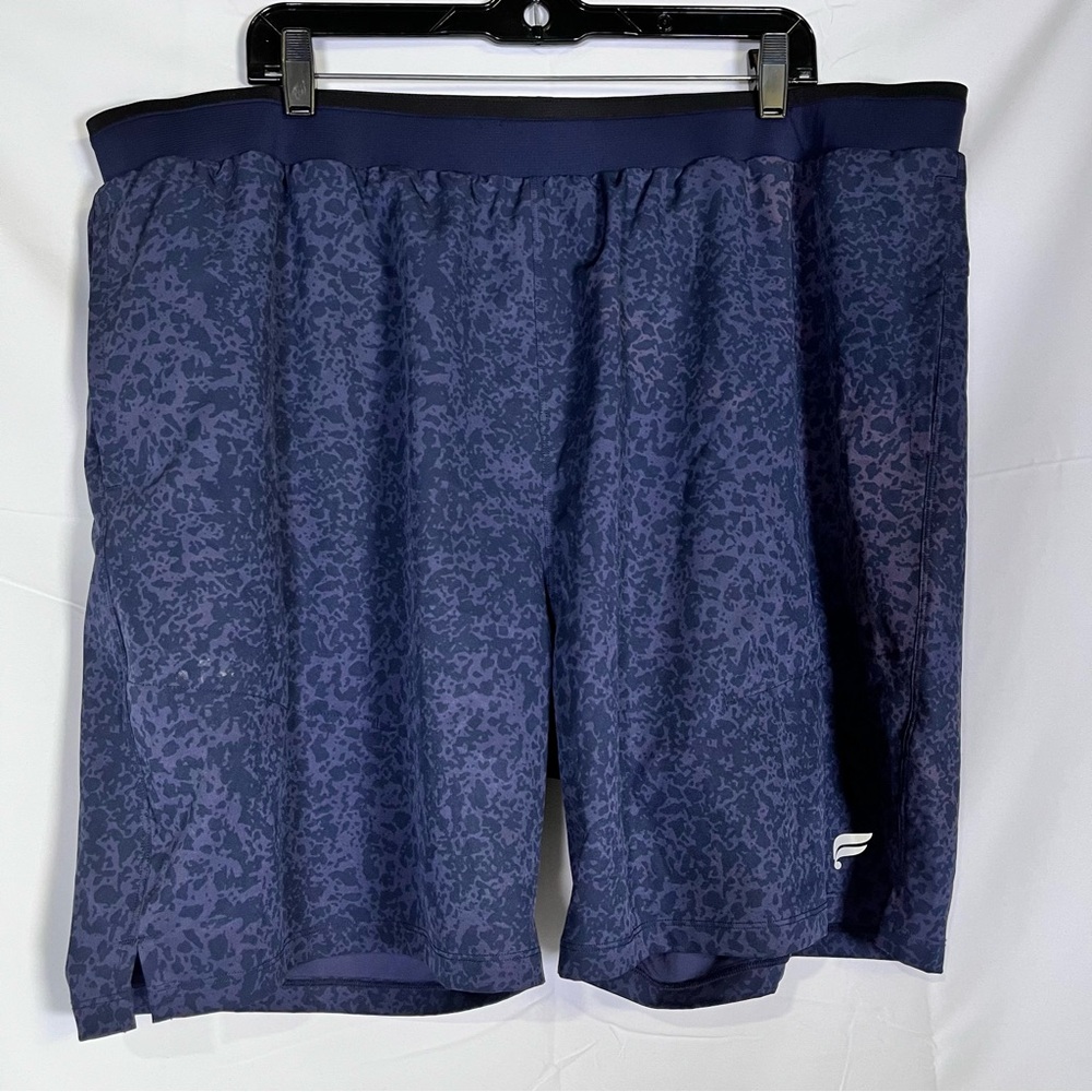 Mens Fabletics‎ Fundamental Short II Lined 8in sz XXL Navy Workout Gym Athletic